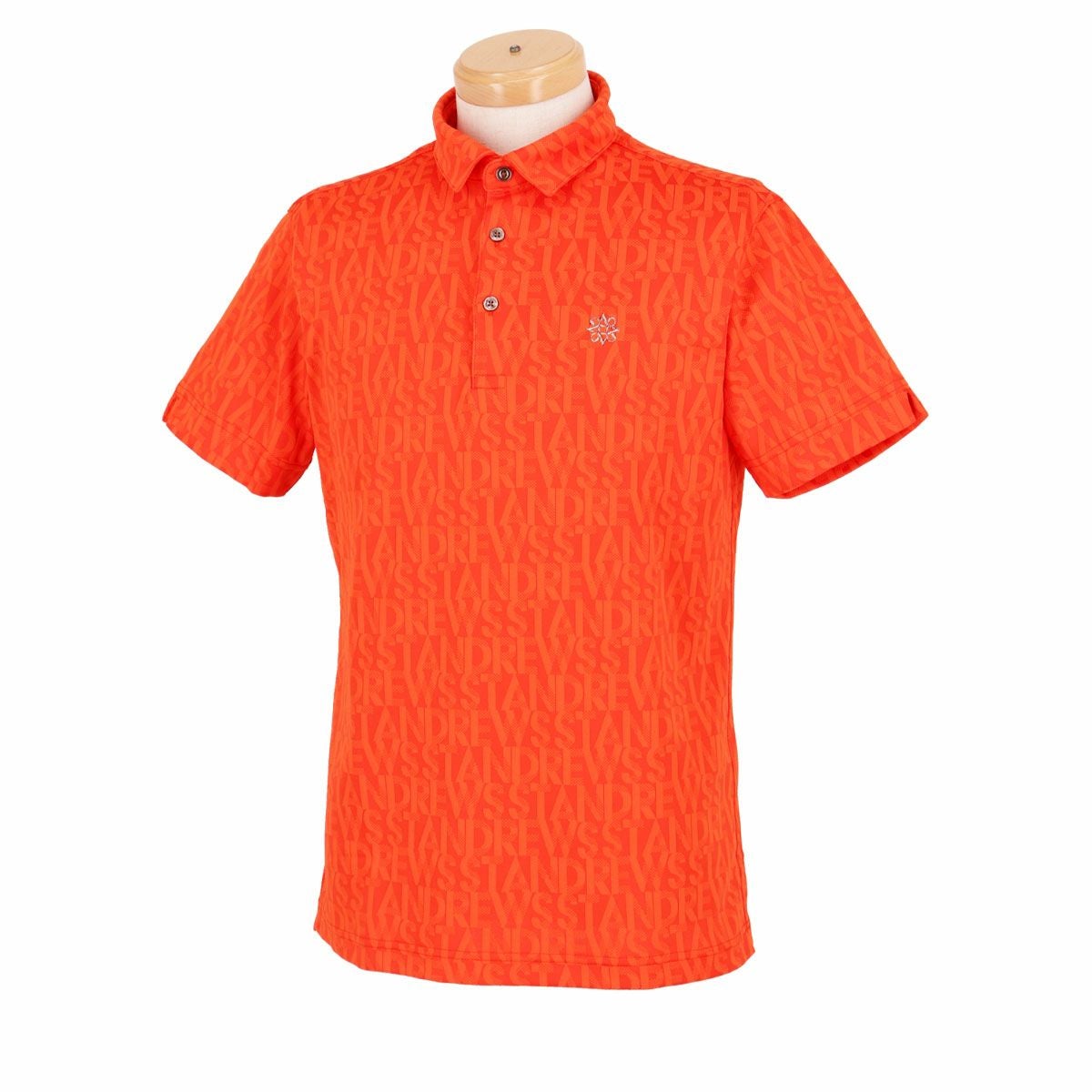 セントアンドリュース St ANDREWS　メンズ ロゴジャガード 半袖 ポロシャツ 042-4160251　2024年モデル オレンジ（150）