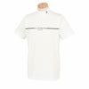 セントアンドリュース St ANDREWS　メンズ ロゴプリント ラインデザイン ストレッチ 半袖 ハイネックシャツ 042-4167351　2024年モデル ホワイト（030）