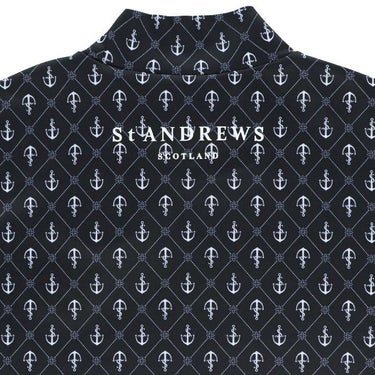 セントアンドリュース St ANDREWS　メンズ 総柄 アンカープリント ストレッチ 半袖 ハイネックシャツ 042-4167353　2024年モデル 詳細4