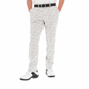 セントアンドリュース St ANDREWS　メンズ 総柄 ロゴプリント ストレッチ ロングパンツ 042-4131253　2024年モデル [裾上げ対応1●] ホワイト（030）