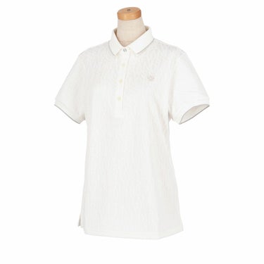 セントアンドリュース St ANDREWS　レディース ロゴジャガード 半袖 ポロシャツ 043-4160252　2024年モデル ホワイト（030）