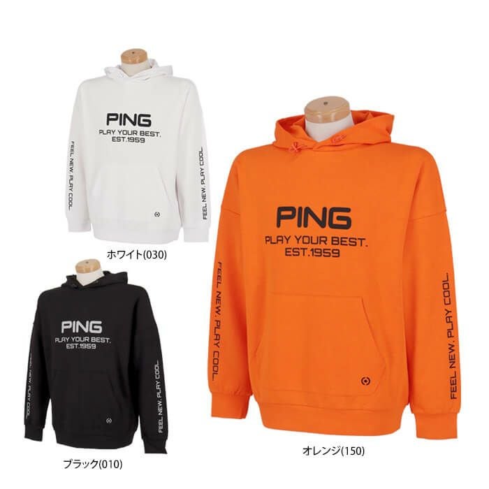 ピン PING メンズ ロゴプリント ダンボールニット 長袖 ドロップ