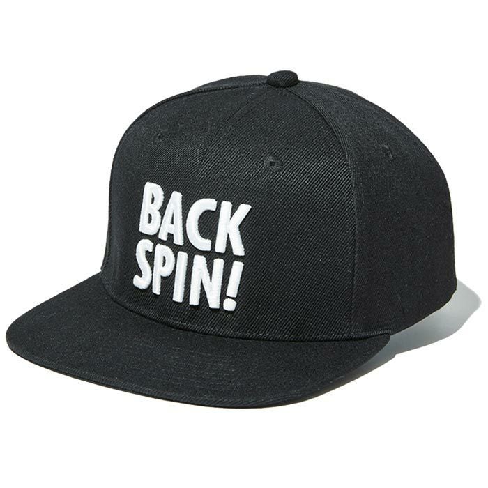 バックスピンゴルフ BACK SPIN! GOLF メンズ 立体ロゴ刺繍 フラットブリム キャップ BSBA02W901 BK ブラック 2023年モデル