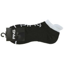 ピン PING　ロゴジャガード レディース アンクルソックス 622-4186100 010 ブラック　2024年モデル