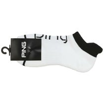 ピン PING　ロゴジャガード レディース アンクルソックス 622-4186100 030 ホワイト　2024年モデル