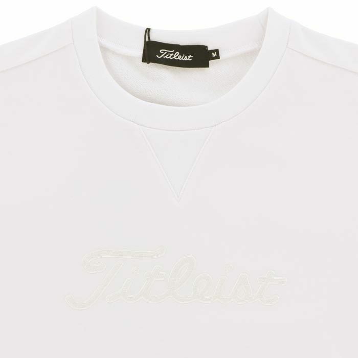 タイトリスト Titleist　メンズ ロゴ刺繍 ジャージ素材 長袖 Vガゼット クルーネック プルオーバー TLPMJ141J　2024年モデル 詳細3