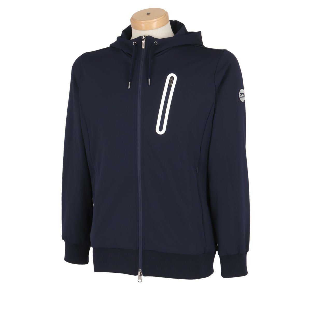 タイトリスト Titleist　メンズ ボードウォークワッペン ジャージ素材 長袖 フルジップ フーディー TLPMJ142J　2024年モデル ネイビー（66）