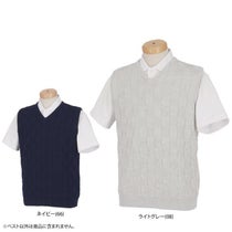 タイトリスト Titleist　メンズ ブロック調 編地柄 Vネック ニット ベスト TLPMK132J　2024年モデル 詳細1
