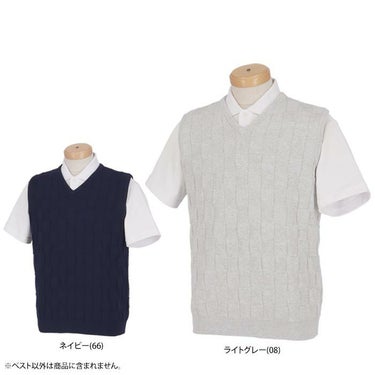タイトリスト Titleist　メンズ ブロック調 編地柄 Vネック ニット ベスト TLPMK132J　2024年モデル 詳細1