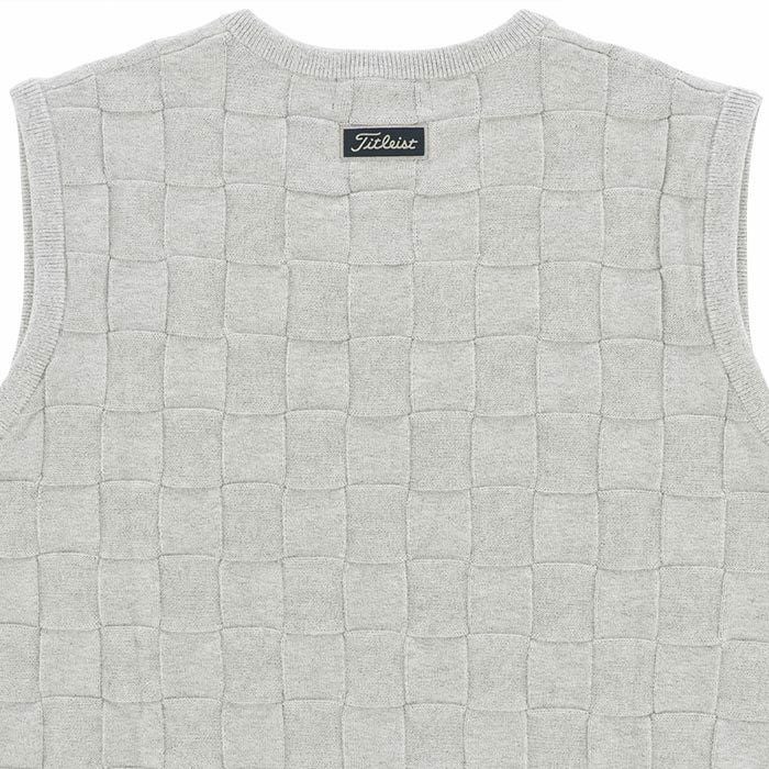 タイトリスト Titleist　メンズ ブロック調 編地柄 Vネック ニット ベスト TLPMK132J　2024年モデル 詳細4