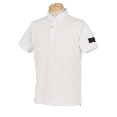 タイトリスト Titleist　メンズ バイアスジャカード 半袖 ボタンダウン ポロシャツ TLPMS103J　2024年モデル ホワイト（01）