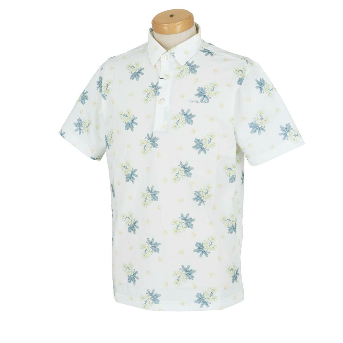 トラヴィスマシュー Travis Mathew　メンズ プルメリアプリント 総柄 杢調 半袖 ポロシャツ 7AJ007　2024年モデル ホワイト（1WHT）