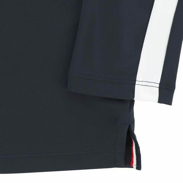 ルコック Le coq sportif　レディース アシンメトリー サイドライン ストレッチ 長袖 ハイネックシャツ QGWXJB00　2024年モデル 詳細5