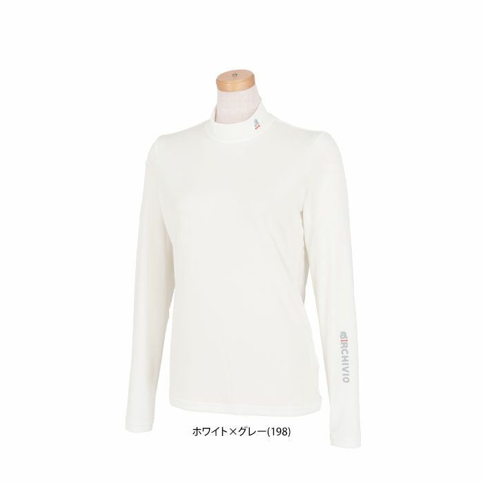 アルチビオ archivio　レディース UVケア ロゴプリント 長袖 ハイネックシャツ A359204　2024年モデル 詳細1