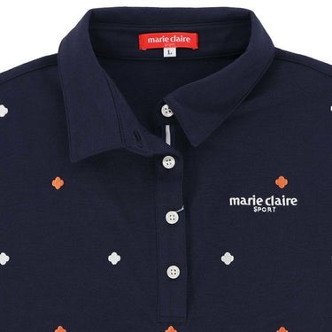 マリクレール marie claire　レディース ロゴモチーフ 飛び柄刺繍 半袖 ポロシャツ 714-634　2024年モデル 詳細3