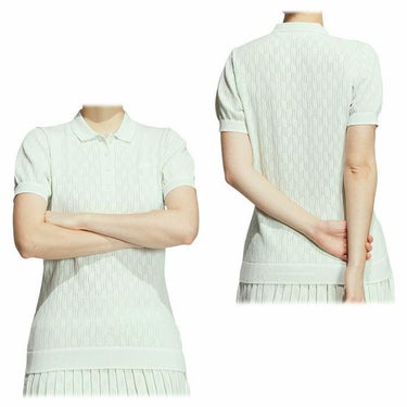 アディダス adidas　レディース ULTIMATE365 メッシュ柄 半袖 パフスリーブ ポロシャツ IKJ63　2024年モデル 詳細2