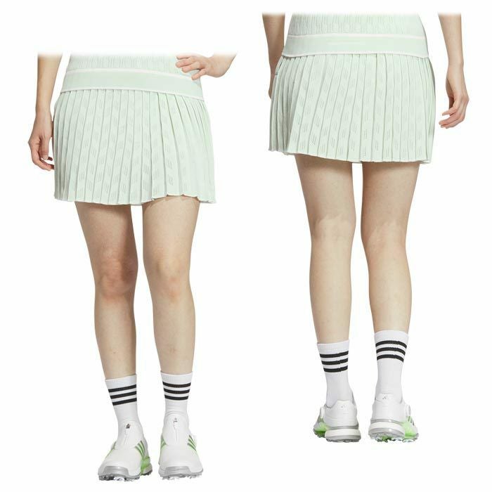 アディダス adidas　レディース ULTIMATE365 メッシュ柄 ストレッチ インナーパンツ一体型 プリーツ ニット スカート IKJ60　2024年モデル 詳細2