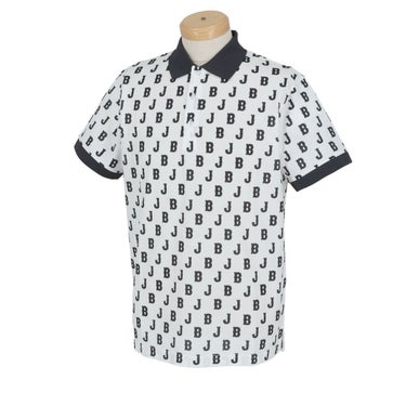 ジャックバニー Jack Bunny!!　メンズ モノグラム 総柄 バイカラー 半袖 ポロシャツ 262-4160325　2024年モデル ホワイト（031）