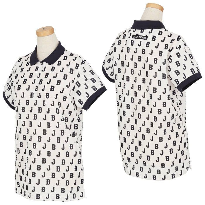 ジャックバニー Jack Bunny!!　レディース モノグラム 総柄 バイカラー 半袖 ポロシャツ 263-4160326　2024年モデル 詳細2