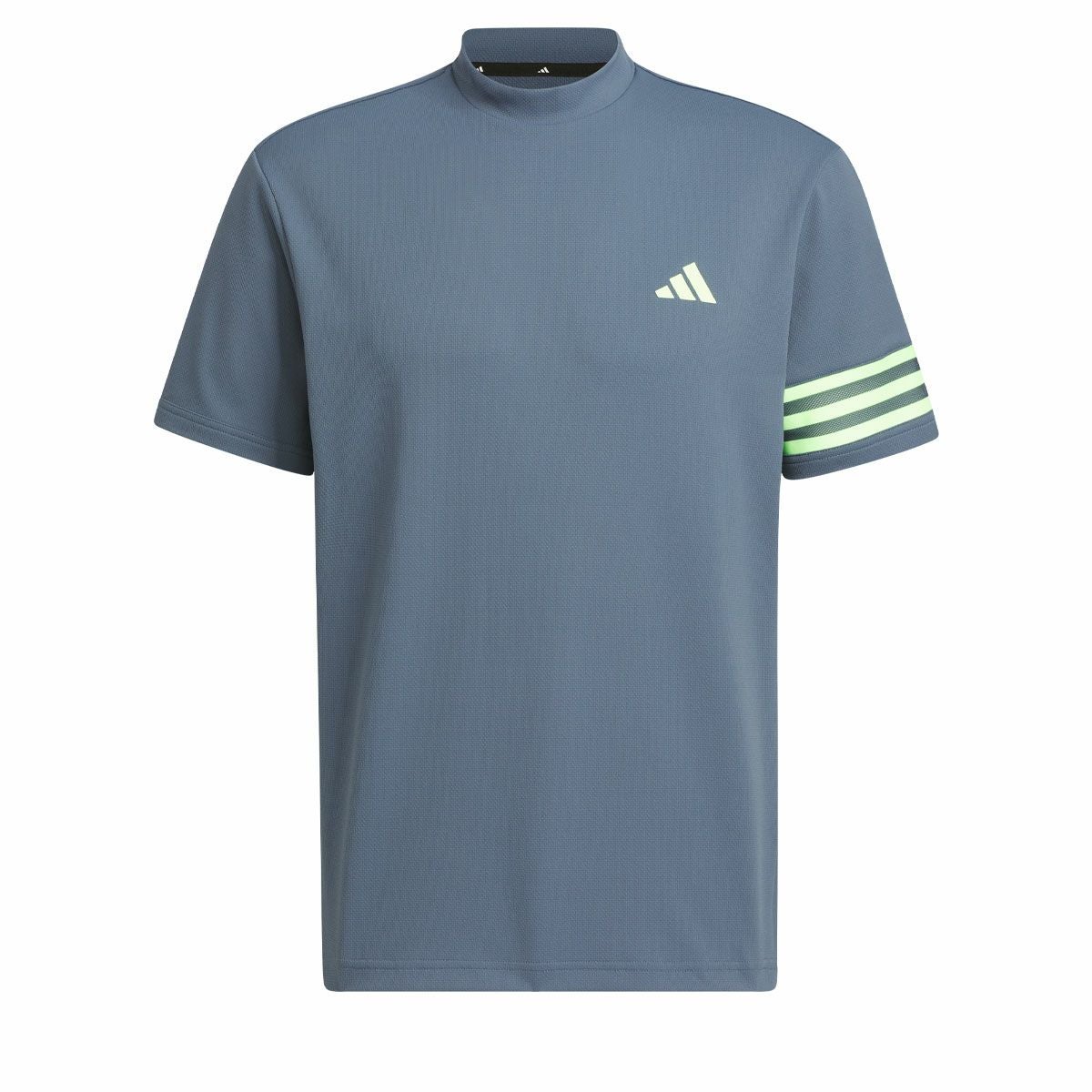 アディダス adidas　メンズ スリーストライプス メッシュ 生地切替 半袖 モックネックシャツ IKK67　2024年モデル プリラブドインク（IN9054）