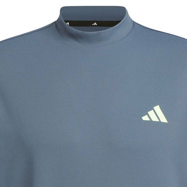 アディダス adidas　メンズ スリーストライプス メッシュ 生地切替 半袖 モックネックシャツ IKK67　2024年モデル 詳細3