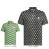 アディダス adidas　メンズ ロゴデザイン 総柄プリント 半袖 ポロシャツ IKK75　2024年モデル