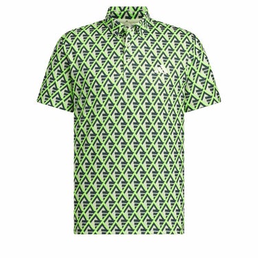 アディダス adidas　メンズ ロゴデザイン 総柄プリント 半袖 ポロシャツ IKK75　2024年モデル クリスタルジェイド（IN9040）