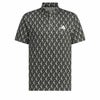 アディダス adidas　メンズ ロゴデザイン 総柄プリント 半袖 ポロシャツ IKK75　2024年モデル グレースリー（IN9041）