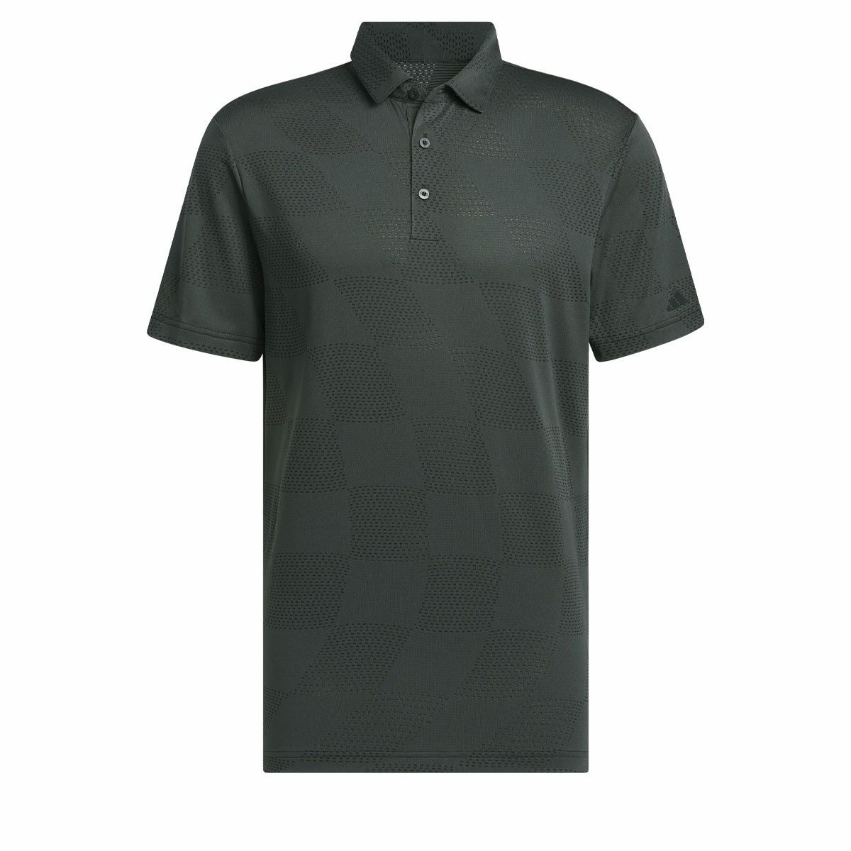 アディダス adidas　メンズ ロゴプリント ジャカードニット 半袖 ポロシャツ KOW01　2024年モデル ブラック（IS8874）