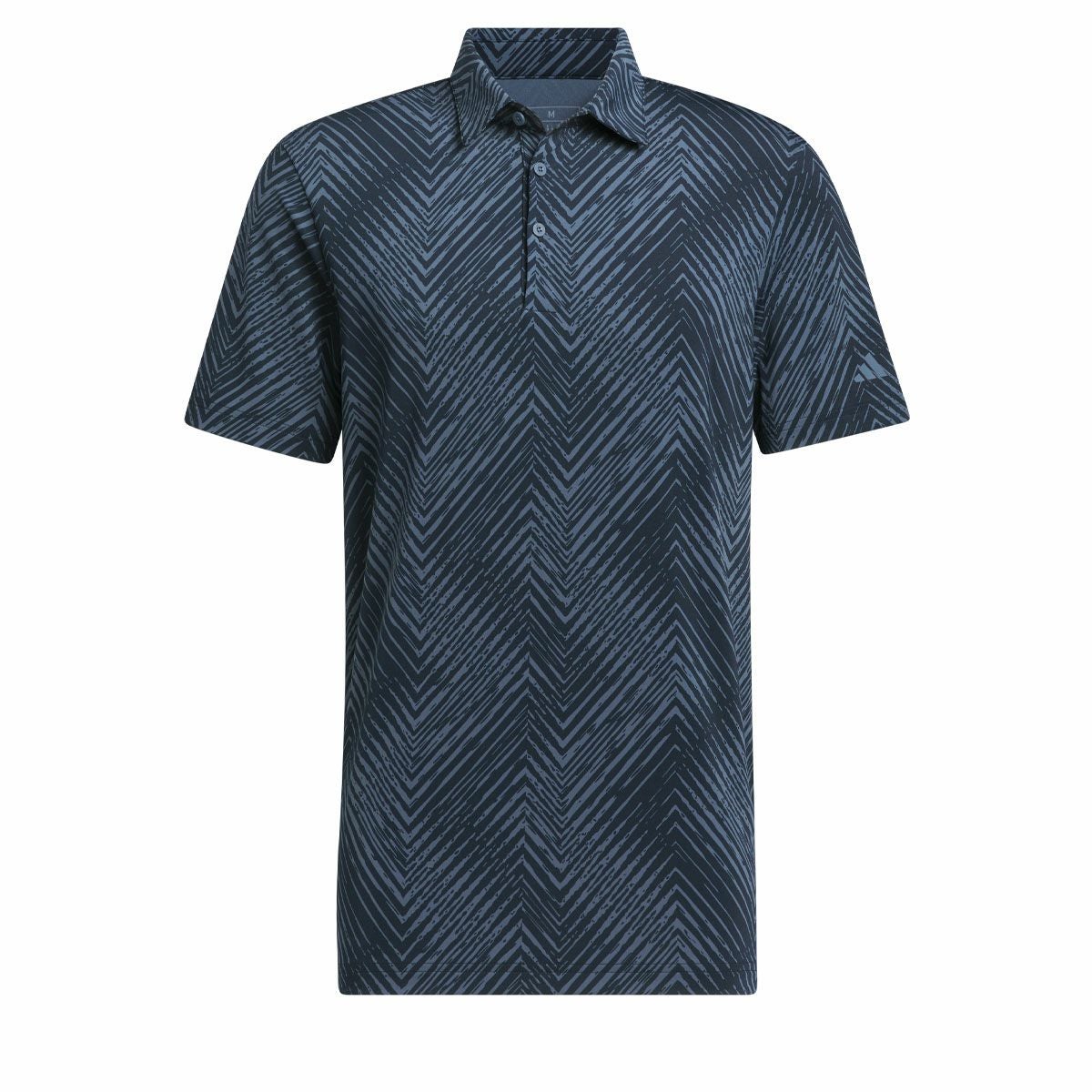 アディダス adidas　メンズ 総柄プリント ヘリンボーン 半袖 ポロシャツ KOW34　2024年モデル カレッジネイビー（IU4388）