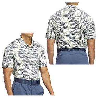 アディダス adidas　メンズ 総柄プリント ヘリンボーン 半袖 ポロシャツ KOW34　2024年モデル 詳細2