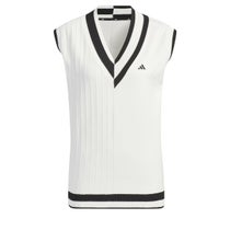 アディダス adidas　レディース マルチパターン 編地切替 Vネック ニット ベスト IKK53　2024年モデル