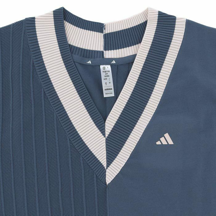 アディダス adidas レディース マルチパターン 編地切替 Vネック