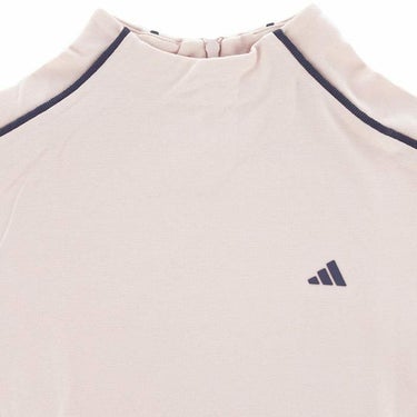 アディダス adidas　レディース 配色ライン 半袖 背面ファスナー モックネックシャツ IKK55　2024年モデル 詳細3