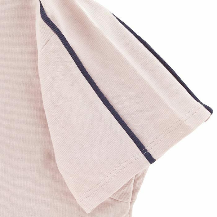 アディダス adidas　レディース 配色ライン 半袖 背面ファスナー モックネックシャツ IKK55　2024年モデル 詳細5