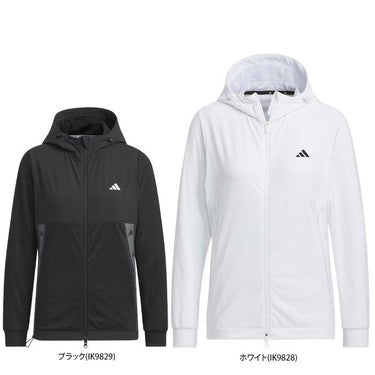 アディダス adidas　レディース UVケア 生地切替 ストレッチ 長袖 フルジップ フーディー IKK63　2024年モデル 詳細1
