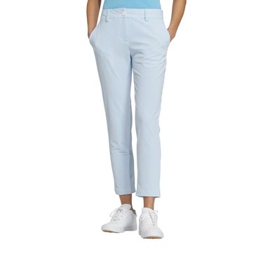 アディダス adidas　レディース サッカーストライプ柄 4WAYストレッチ アンクルパンツ IKK49　2024年モデル セミブルーバースト（IK9785）