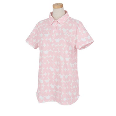 キャロウェイ Callaway　レディース 幾何学柄 鹿の子 半袖 ポロシャツ C24134204　2024年モデル ピンク（1091）