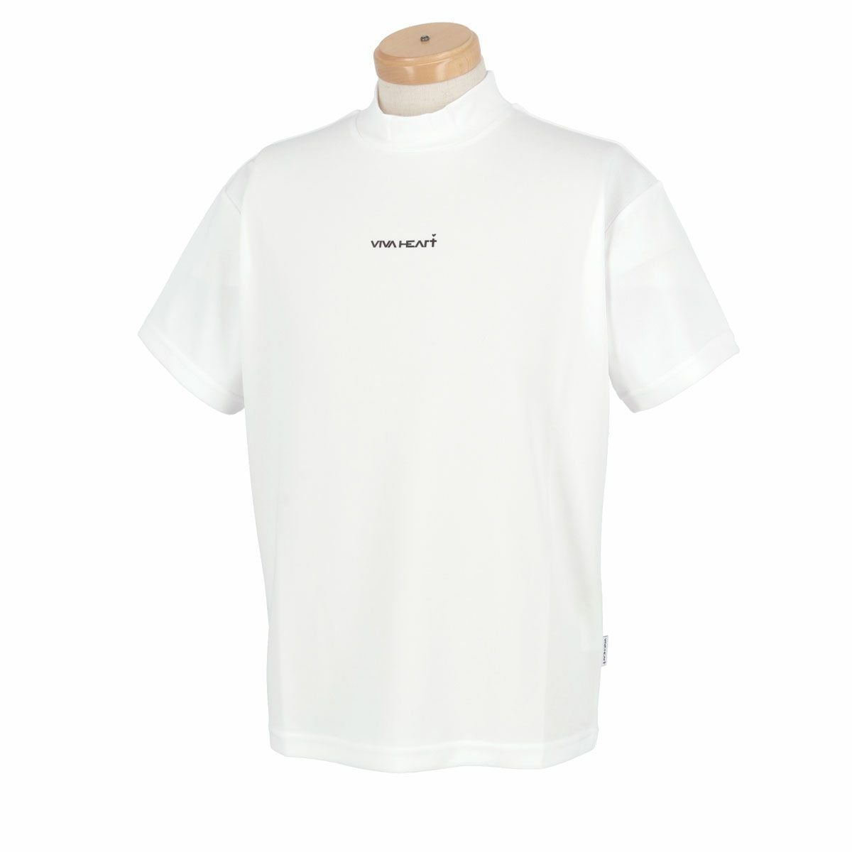 ビバハート VIVA HEART　メンズ 鹿の子 バックプリント ストレッチ 半袖 モックネックシャツ 011-21341　2024年モデル オフホワイト（05）