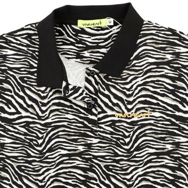 ビバハート VIVA HEART　レディース ロゴプリント ゼブラ柄 メッシュ生地 半袖 ポロシャツ 012-21342　2024年モデル 詳細3