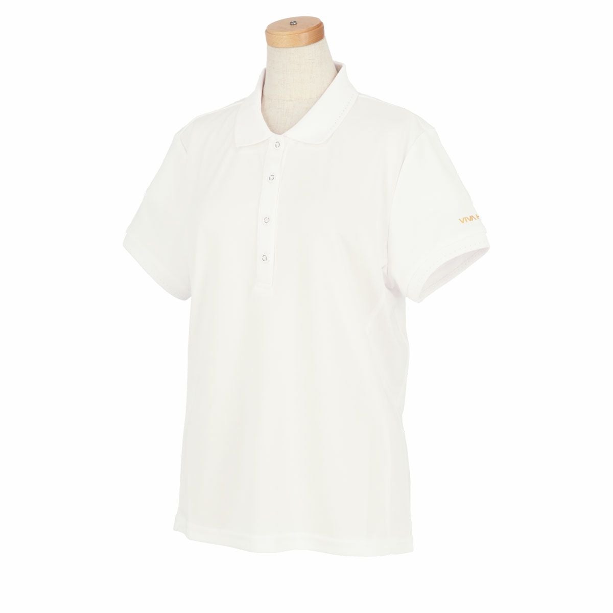 ビバハート VIVA HEART　レディース ロゴデザイン アイレットスカラップ 半袖 ポロシャツ 012-21442　2024年モデル オフホワイト（05）