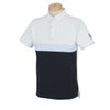 タイトリスト Titleist　メンズ カラーブロック UVケア ボードウォークワッペン 鹿の子 半袖 ボタンダウン ポロシャツ TLPMS116J　2024年モデル ホワイト（01）