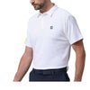 フットジョイ FootJoy　メンズ ロゴプリント エックスブロック 生地切替 ストレッチ 半袖 モックネックシャツ FJ-S24-S04　2024年モデル ホワイト（81799）