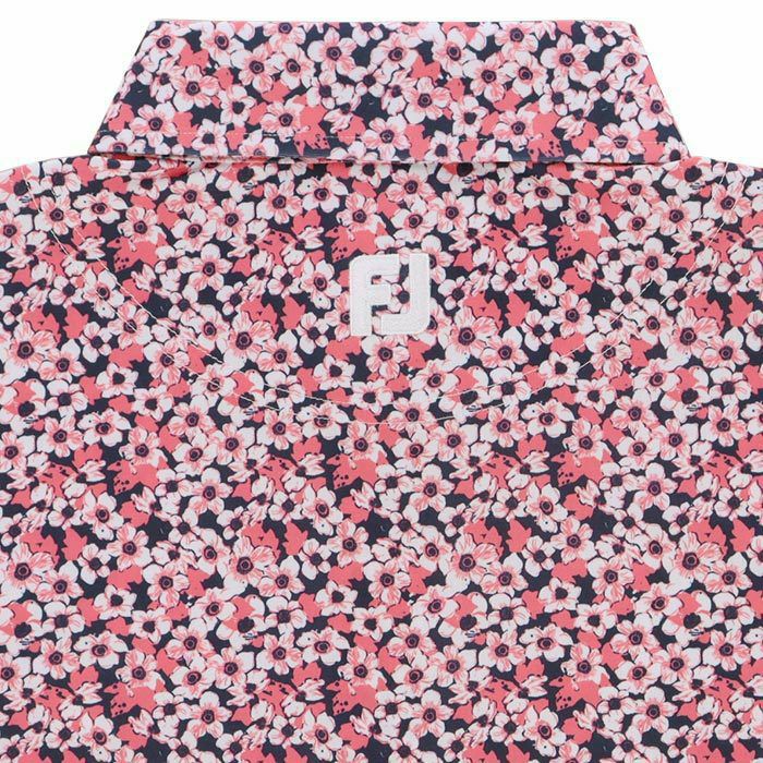 フットジョイ FootJoy　メンズ ロゴ刺繍 総柄 フラワープリント 4WAYストレッチ 半袖 ボタンダウン ポロシャツ FJ-S24-S12　2024年モデル 詳細4