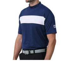 フットジョイ FootJoy　メンズ ロゴ刺繍 配色ライン 4WAYストレッチ 半袖 モックネックシャツ FJ-S24-S23　2024年モデル