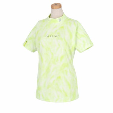 フットジョイ FootJoy　レディース ロゴプリント タイダイ柄 ストレッチ 半袖 モックネックシャツ FJW-S24-S01　2024年モデル Eプリムローズ（81912）