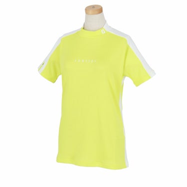 フットジョイ FootJoy　レディース ロゴプリント カラーブロック ストレッチ 半袖 モックネックシャツ FJW-S24-S03　2024年モデル Eプリムローズ（81921）