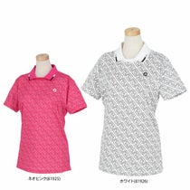 フットジョイ FootJoy レディース ロゴデザイン 総柄プリント ストレッチ 半袖 スキッパーカラー シャツ FJW-S24-S04 2024年モデル