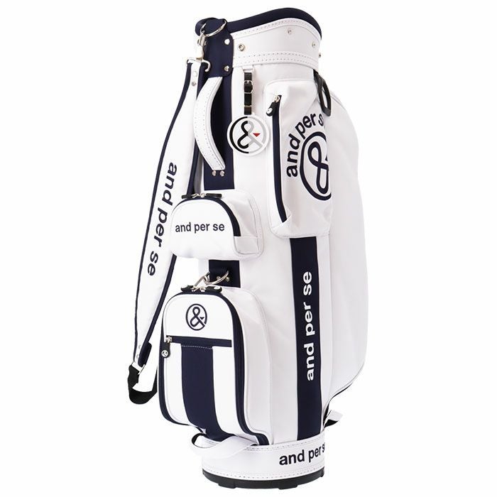 アンパスィ and per se　ロゴデザイン キャンバス キャディバッグ AUS7204 10 ホワイト　2024年モデル ホワイト（10）
