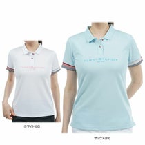 トミー ヒルフィガー ゴルフ レディース ロゴデザイン トリコロールカラー 半袖 ポロシャツ THLA429 2024年モデル